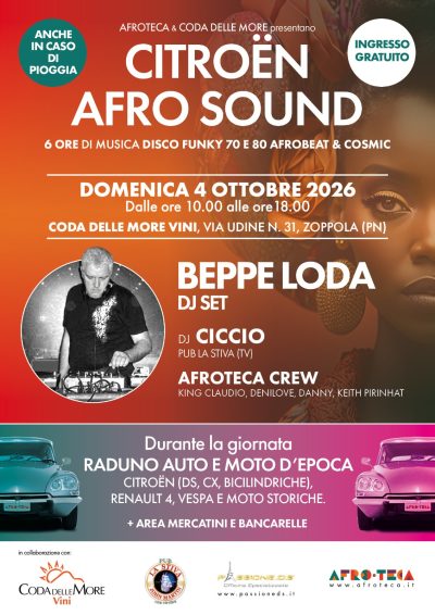 una domenica dedicata alla musica AFRO FUNKY e RADUNO CITROEN